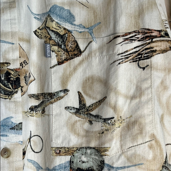 Men's Beige Graphic Short Sleeve Shirt - Picture 4 of 4